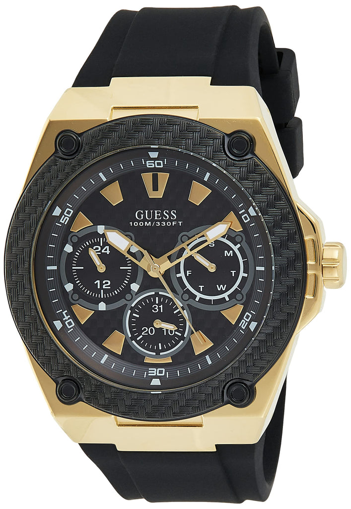 Guess Legacy Black Dial Black Rubber Strap Watch for Men - W1049G5 Buy Now By Guess