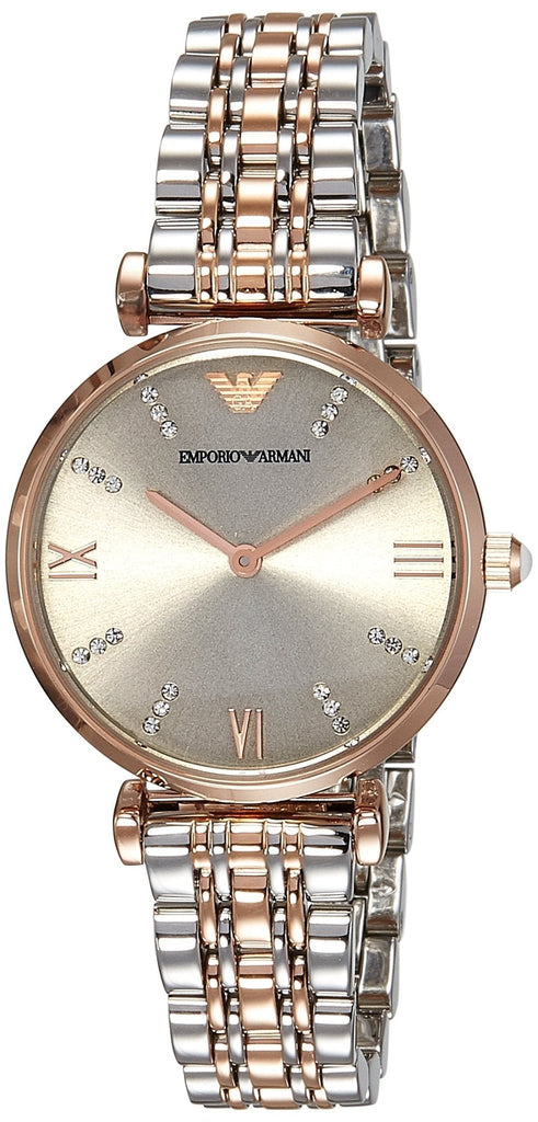 Emporio Armani Gianni T Bar Grey Dial Two Tone Steel Strap Watch For Women - AR1840 Buy Now By Emporio Armani