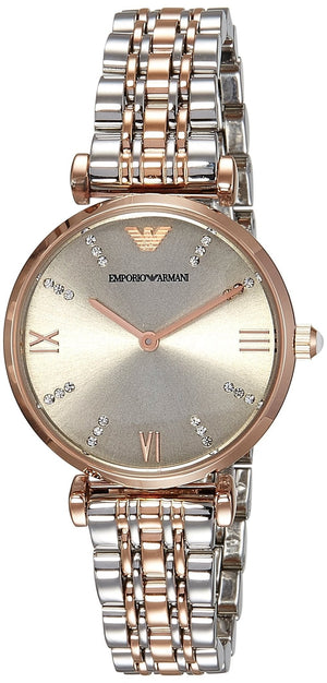 Emporio Armani Gianni T Bar Grey Dial Two Tone Steel Strap Watch For Women - AR1840 Buy Now By Emporio Armani