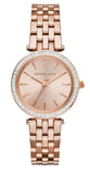 Michael Kors Darci Rose Gold Dial Rose Gold Stainless Steel Strap Watch for Women - MK3366