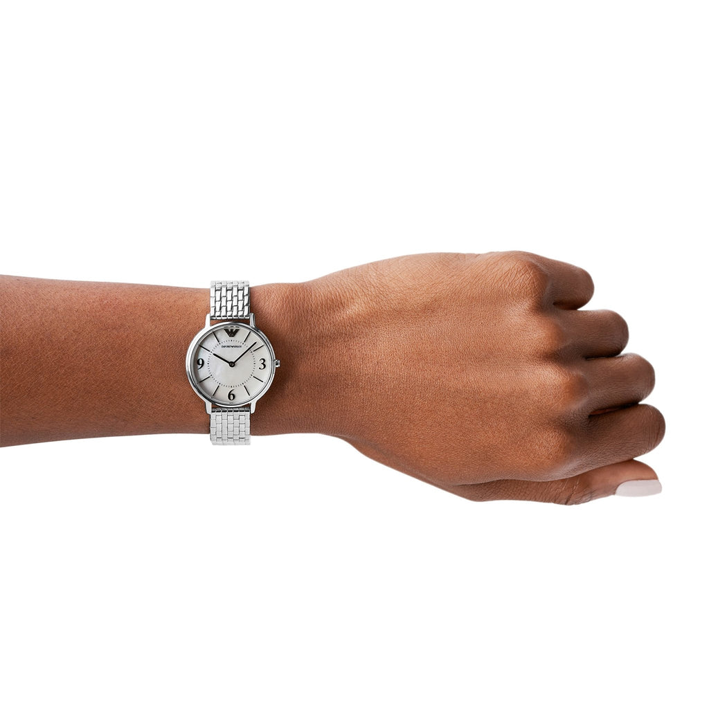 Emporio Armani Kappa Mother of Pearl Dial Silver Steel Watch For Women - AR2507 Buy Now By Emporio Armani