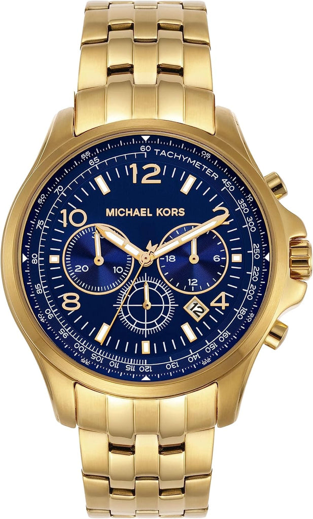 Michael Kors Pilot Quartz Blue Dial Gold Steel Strap Watch For Men - MK9125 Buy Now By Michael Kors