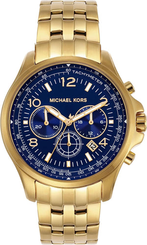 Michael Kors Pilot Quartz Blue Dial Gold Steel Strap Watch For Men - MK9125 Buy Now By Michael Kors
