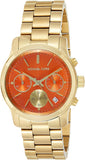 Michael Kors Runway Chronograph Orange Dial Gold Steep Strap Watch For Women - MK6162 Buy Now By Michael Kors