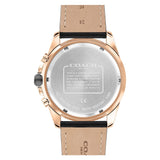 Coach Kent Chronograph Rose Gold Dial Black Leather Strap Watch for Men - 14602559 Buy Now By Coach
