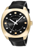 Gucci GG2570 Black Dial Black Leather Strap Watch For Men - YA142310 Buy Now By Gucci
