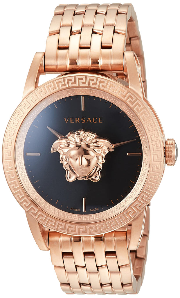 Versace Palazzo Empire Black Dial Rose Gold Steel Strap Watch for Men - VERD00718 Buy Now By Versace