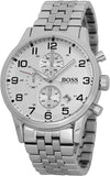 Hugo Boss Aeroliner Chronograph White Dial Silver Steel Strap Watch For Men - 1512445 Buy Now By Hugo Boss