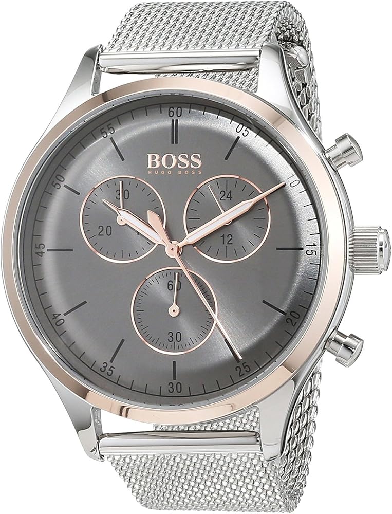 Hugo Boss Companion Chronograph Grey Dial Silver Mesh Bracelet Watch For Men - 1513549 Buy Now By Hugo Boss