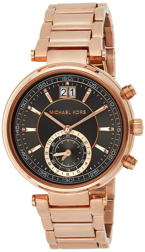 Michael Kors Sawyer Rose Gold Dial Rose Gold Steel Strap Watch for Women - MK6226 Buy Now By Michael Kors