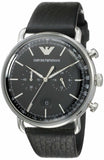 Emporio Armani Aviator Chronograph Black Dial Black Leather Strap Watch For Men - AR11143 Buy Now By Emporio Armani