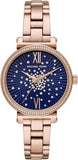 Michael Kors Sofie Analog Quartz Blue Dial Rose Gold Steel Strap Watch For Women - MK3971 Buy Now By Michael Kors