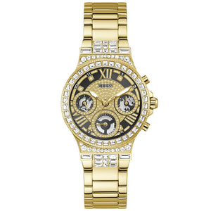 Guess Moonlight Diamonds Gold Dial Gold Steel Strap Watch for Women - GW0320L5 Buy Now By Guess