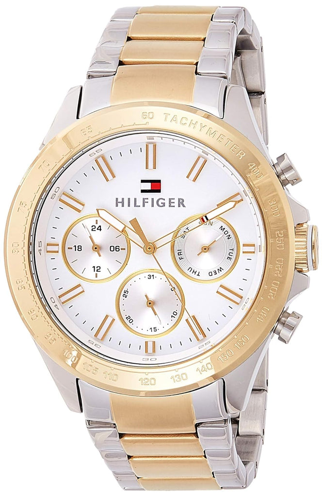 Tommy Hilfiger Hudson Chronograph White Dial Two Tone Steel Strap Watch For Men - 1791226 Buy Now By Tommy Hilfiger