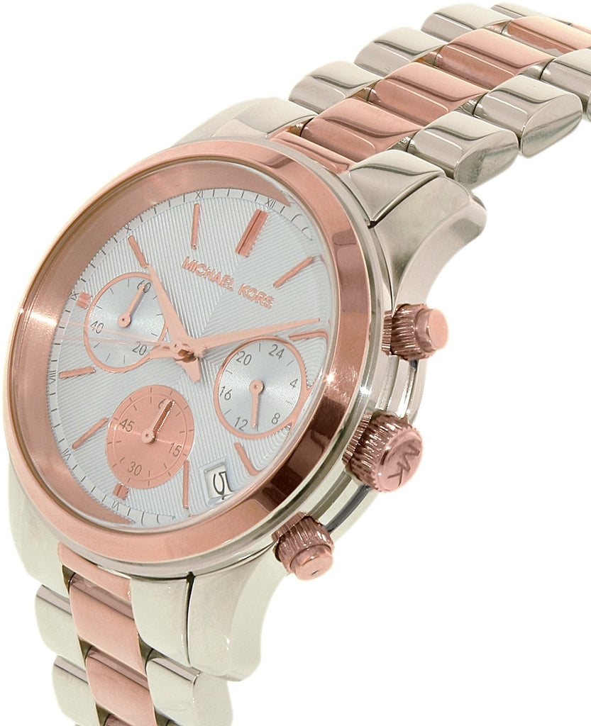 Michael Kors Runway Chronograph Blue Dial Two Tone Steel Strap Watch For Women - MK6166 Buy Now By Michael Kors