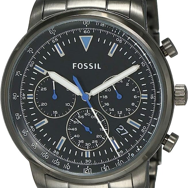 Fossil Goodwin Chrono Analog Black Dial Grey Steel Strap Watch for Men - FS5518 Buy Now By Fossil