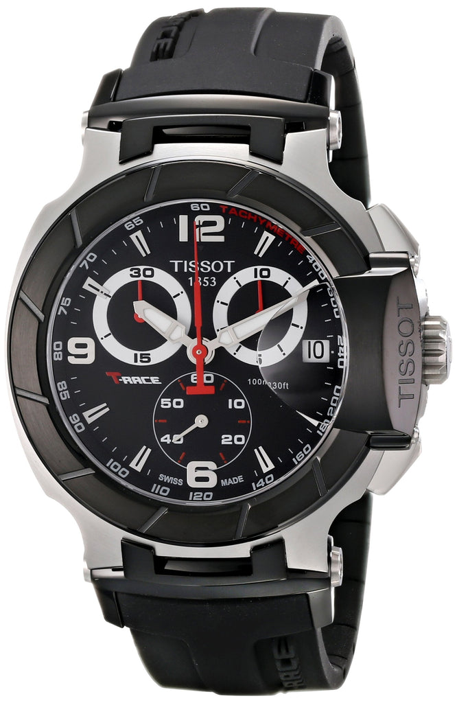 Tissot T Race Chronograph Black Dial Black Rubber Strap Watch for Men - T048.417.27.057.00 Buy Now By Tissot