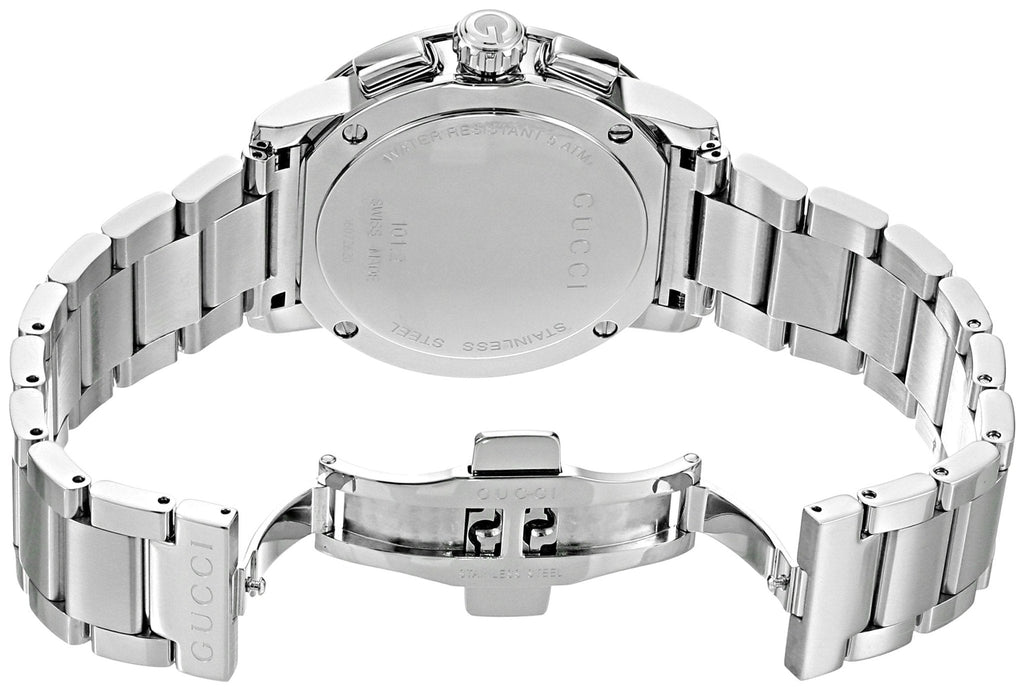 Gucci G Chrono Black Dial Silver Steel Strap Watch For Men - YA101204 Buy Now By Gucci