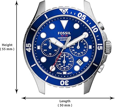 Fossil FB-03 Chronograph Blue Dial Silver Steel Strap Watch for Men - FS5724 Buy Now By Fossil