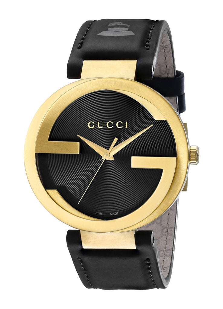 Gucci Interlocking Special Edition Grammy Black Dial Black Leather Strap Watch For Men - YA133208 Buy Now By Gucci