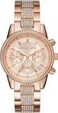 Michael Kors Ritz Chronograph Rose Gold Dial Rose Gold Steel Strap Watch For Women - MK6485 Buy Now By Michael Kors