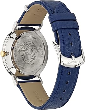 Versace V-Twist Quartz Blue Dial Blue Leather Strap Watch for Women - VELS00119 Buy Now By Versace