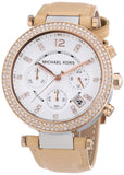 Michael Kors Parker Chronograph White Dial Tan Leather Strap Watch for Women - MK5633 Buy Now By Michael Kors