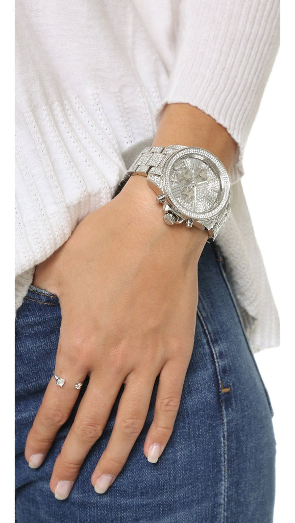 Michael Kors Wren Chronograph Crystals Silver Dial Silver Steel Strap Watch For Women - MK6317 Buy Now By Michael Kors