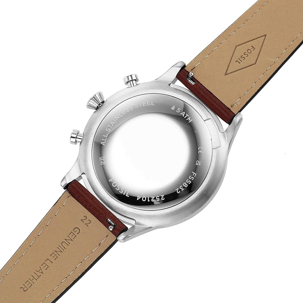 Fossil Retro Pilot Chronograph Blue Dial Brown Leather Strap Watch for Men - FS5832 Buy Now By Fossil