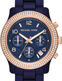 Michael Kors Runway Chronograph Blue Dial Blue Steel Strap Watch for Women - MK7423 Buy Now By Michael Kors