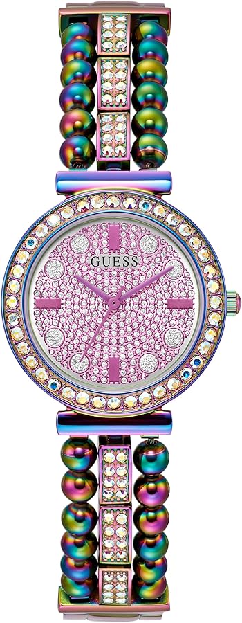 Guess Intricate Iridescent Crystals Purple Dial Purple Steel Strap Watch for Women - GW0401L4 Buy Now By Guess