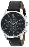 Hugo Boss Navigator Black Dial Black Leather Strap Watch for Men - 1513678 Buy Now By Hugo Boss