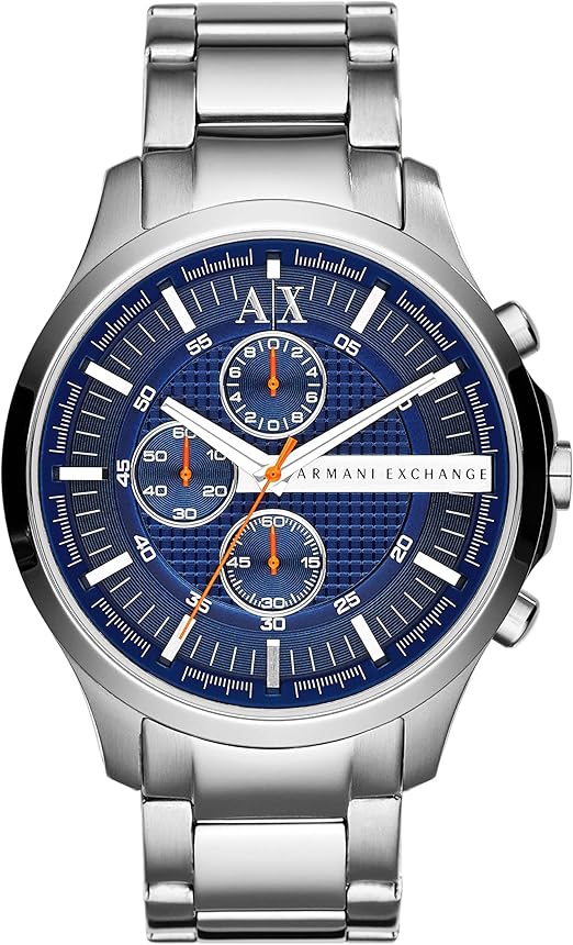 Armani Exchange Hampton Chronograph Blue Dial Silver Steel Strap Watch For Men - AX2155 Buy Now By Armani Exchange