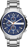 Armani Exchange Hampton Chronograph Blue Dial Silver Steel Strap Watch For Men - AX2155 Buy Now By Armani Exchange