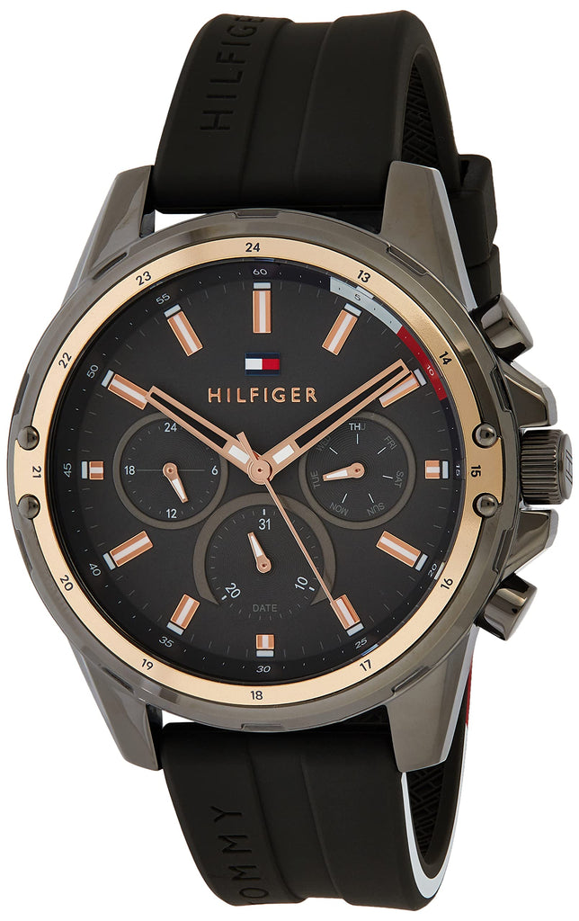 Tommy Hilfiger Mason Black Dial Black Rubber Strap Watch for Men - 1791792 Buy Now By Tommy Hilfiger