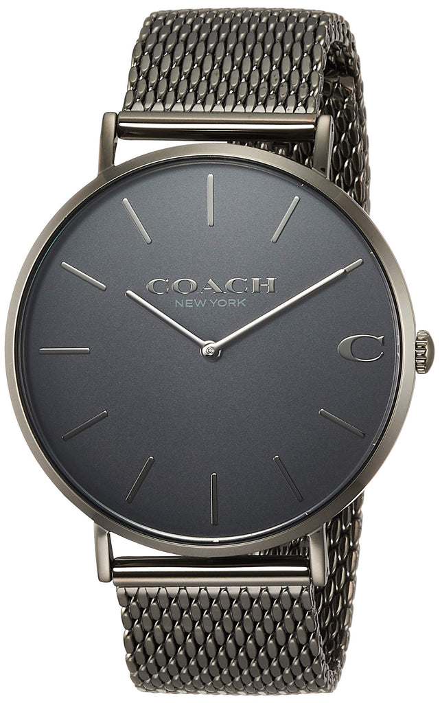 Coach Charles Black Dial Grey Mesh Bracelet Watch for Men - 14602145 Buy Now By Coach