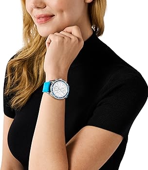 Michael Kors Hadyn Analog Silver Dial Blue Rubber Strap Watch for Women - MK7485 Buy Now By Michael Kors