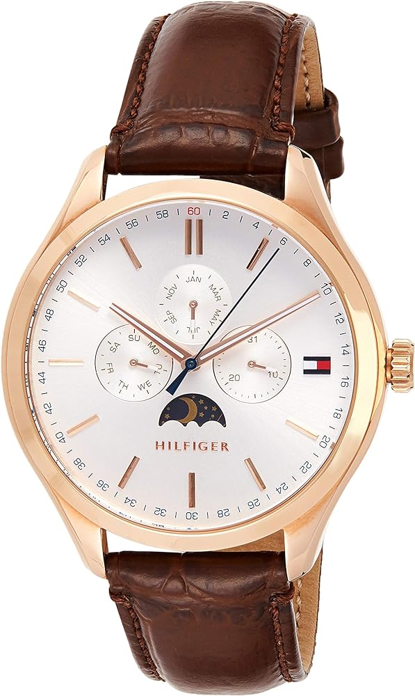 Tommy Hilfiger Oliver Chronograph White Dial Brown Leather Strap Watch for Men - 1791306 Buy Now By Tommy Hilfiger