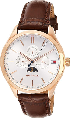 Tommy Hilfiger Oliver Chronograph White Dial Brown Leather Strap Watch for Men - 1791306 Buy Now By Tommy Hilfiger