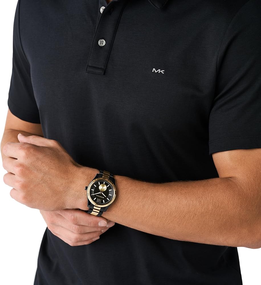 Michael Kors Lexington Quartz Black Dial Two Tone Steel Strap Watch For Men - MK8948 Buy Now By Michael Kors