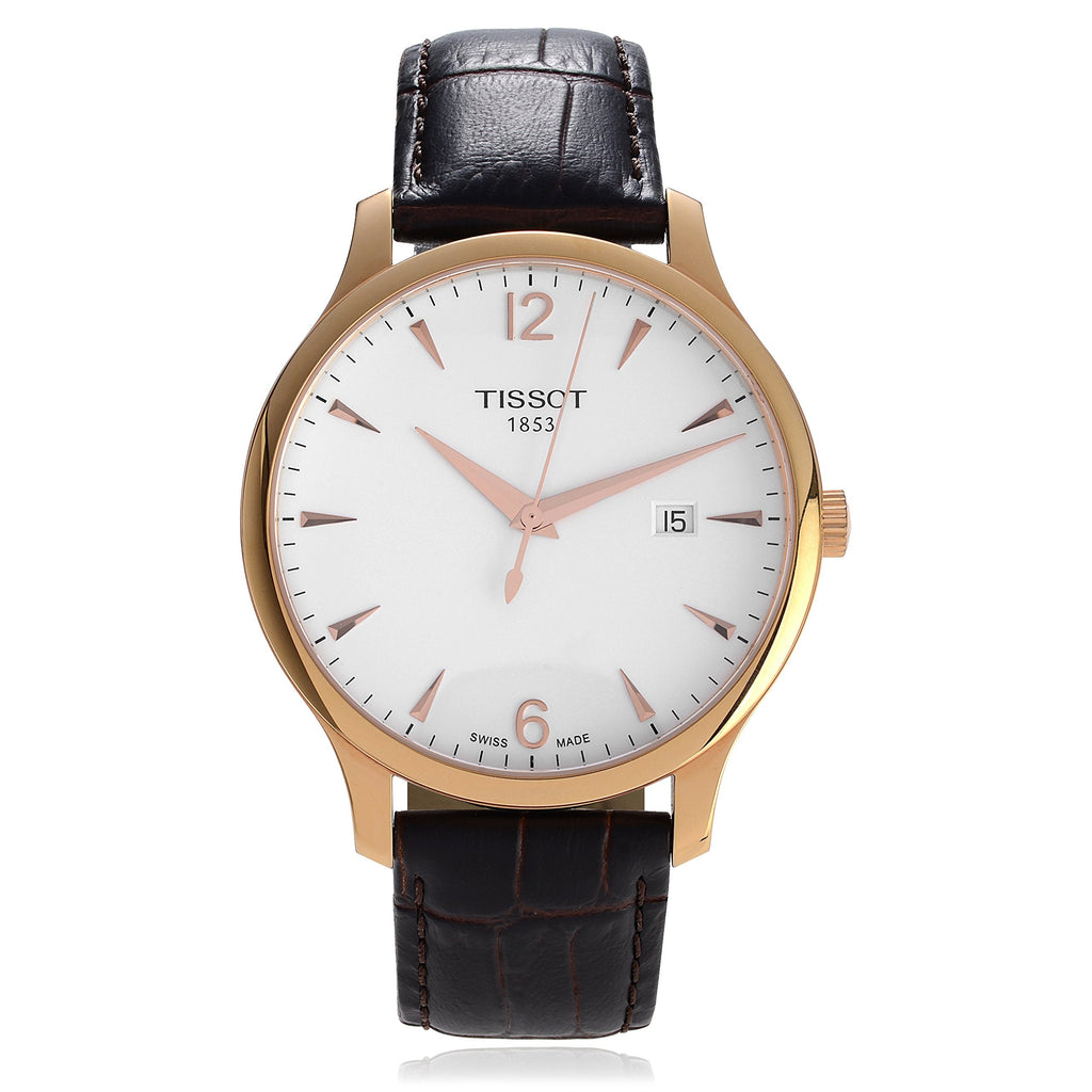 Tissot T Classic Tradition White Dial Brown Leather Strap Watch For Men - T063.610.36.037.00 Buy Now By Tissot