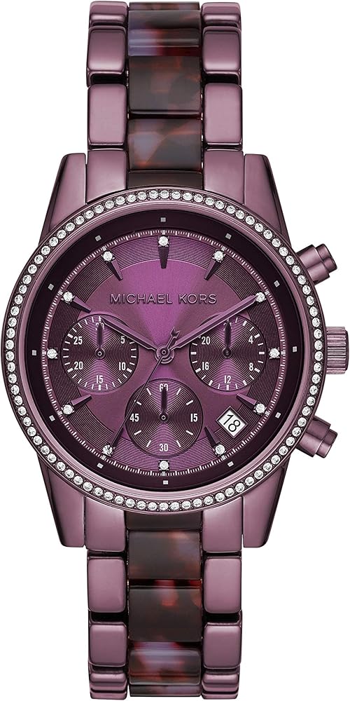 Michael Kors Ritz Chronograph Purple Dial Purple Steel Strap Watch For Women - MK6720 Buy Now By Michael Kors