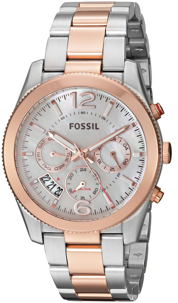 Fossil Perfect Boyfriend Mother of Pearl Dial Two Tone Steel Strap Watch for Women - ES4135 Buy Now By Fossil