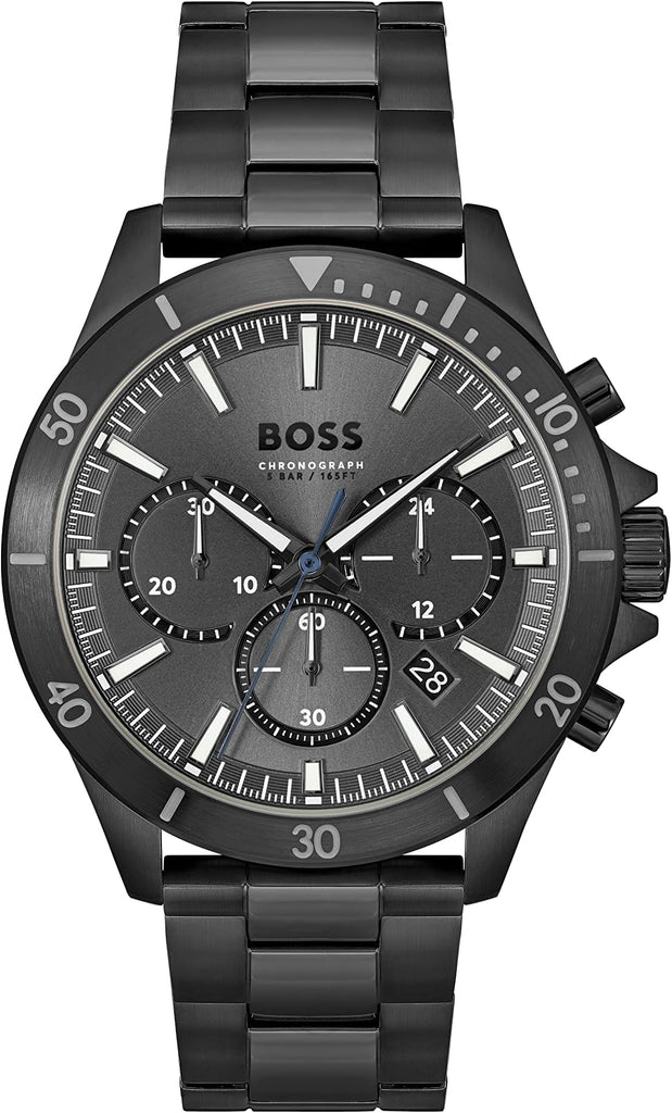Hugo Boss Troper Chronograph Grey Dial Grey Steel Strap Watch For Men - 1514058 Buy Now By Hugo Boss