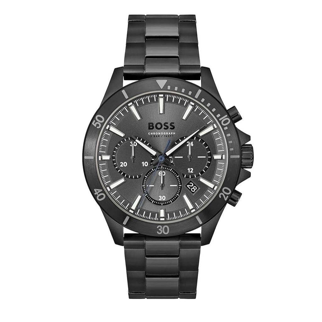 Hugo Boss Troper Chronograph Grey Dial Grey Steel Strap Watch For Men - 1514058 Buy Now By Hugo Boss