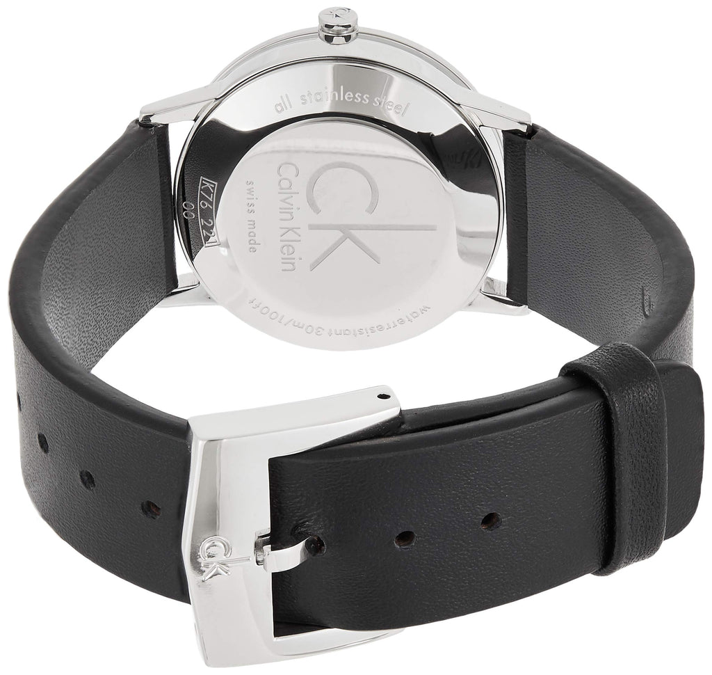 Calvin Klein Post Minimal Silver Dial Black Leather Strap Watch for Men - K7622185 Buy Now By Calvin Klein