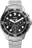 Fossil FB-03 Chronograph Black Dial Silver Steel Strap Watch for Men - FS5725 Buy Now By Fossil