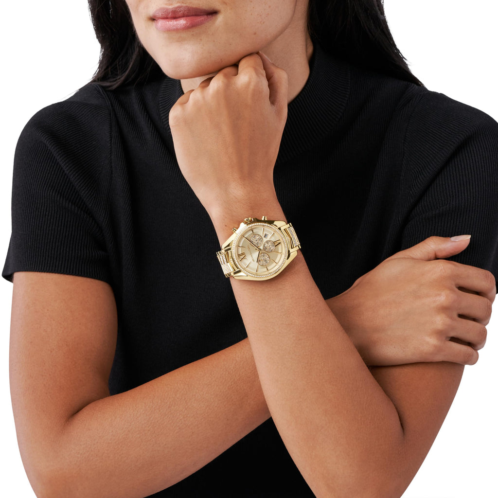 Michael Kors Whitney Chronograph Gold Dial Gold Steel Strap Watch For Women - MK6729 Buy Now By Michael Kors