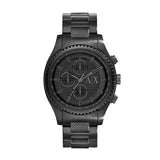 Armani Exchange Chronograph Black Dial Black Steel Strap Watch For Men - AX1605 Buy Now By Armani Exchange