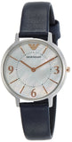 Emporio Armani Kappa White Mother of Pearl Dial Black Leather Strap Watch For Women - AR2509 Buy Now By Emporio Armani